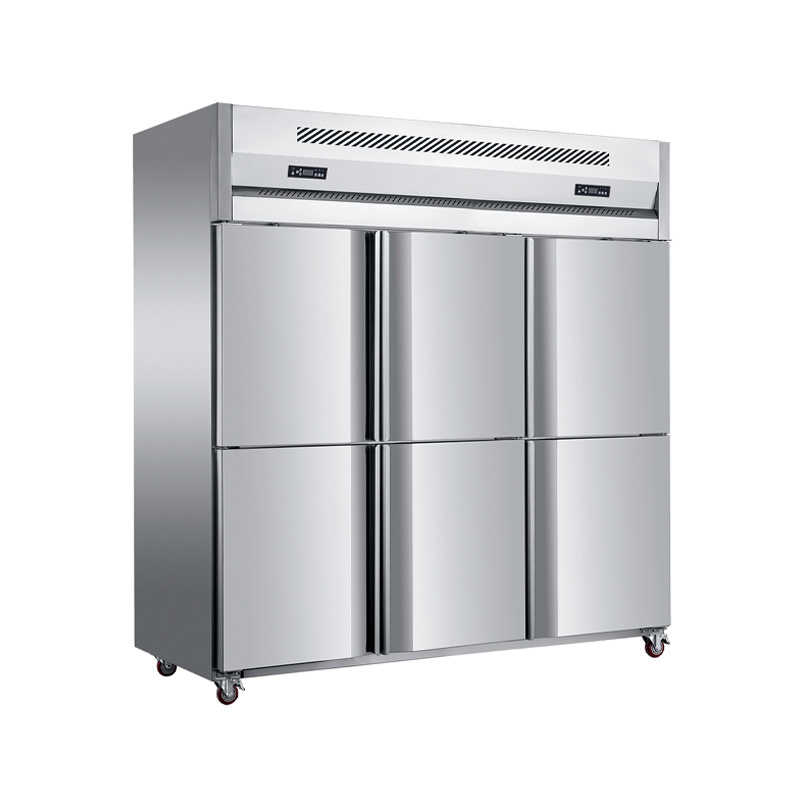 Six door dual temperature high body cabinet