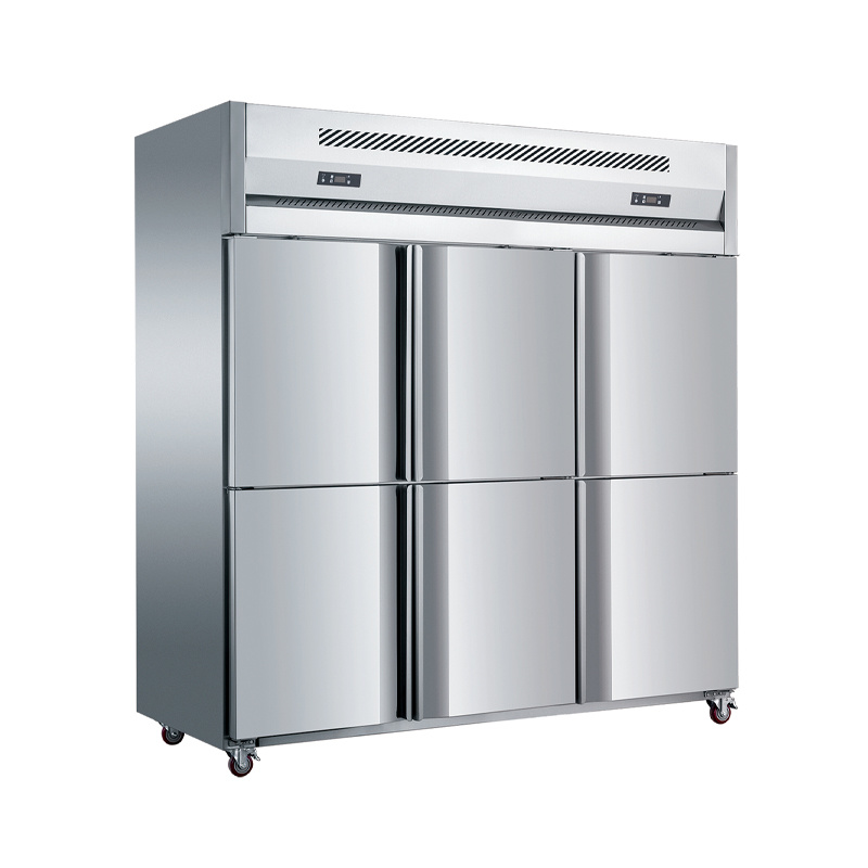 Six door dual temperature high body cabinet